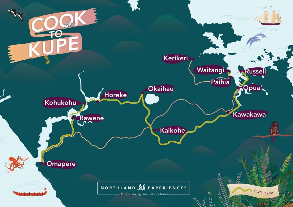 Bicycle Tours - Our Cook to Kupe Tour Map