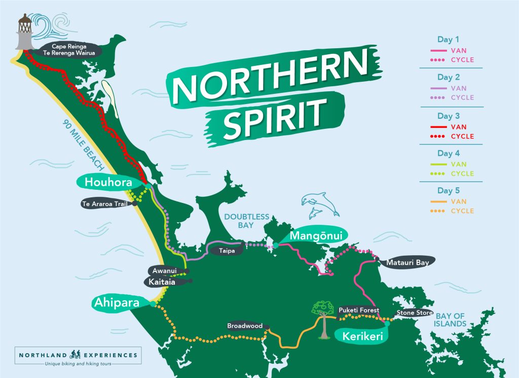 Northern Spirit Bike Tour Map